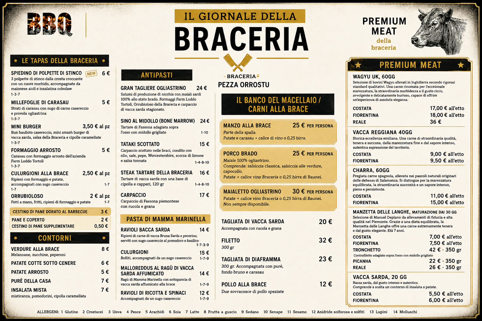 Menu Agosto - braceria pezza orrostu